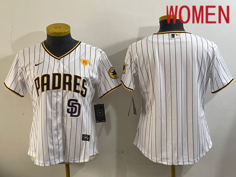 Women San Diego Padres Blank White Stripe Game 2024 Nike MLB Jersey style 1120